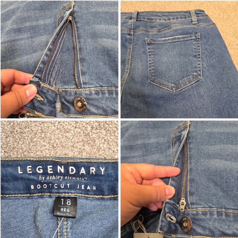Indie sleaze Ashley Stewart Legendary Bootcut Jeans Plus Size 18 medium wash - Picture 4 of 13